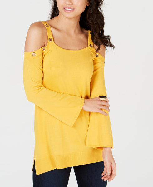 Thalia Sodi Embellished Cold Shoulder Sweater